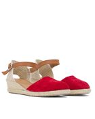 Sandalias de gamuza roja E01