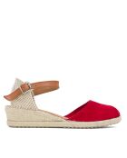 Sandalias de gamuza roja E01