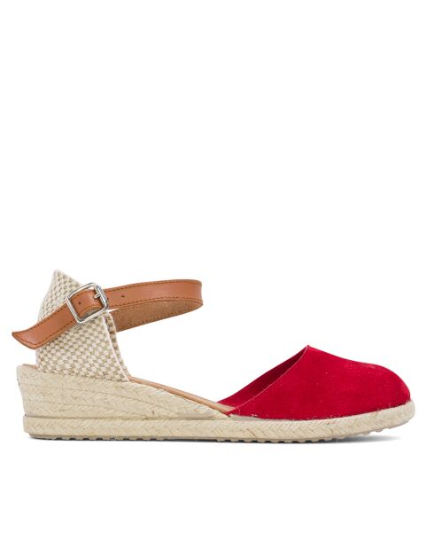Sandalias de gamuza roja E01