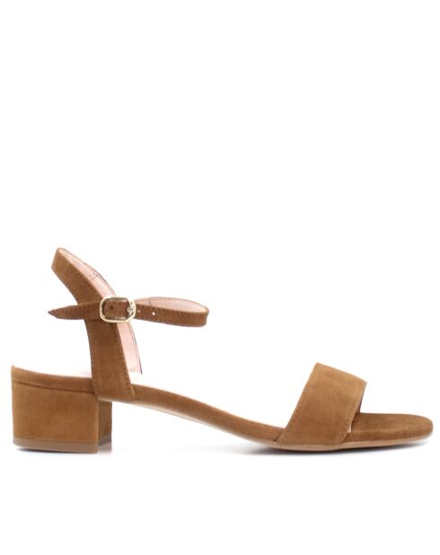 Sandalias de gamuza color camel CA-1362