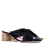 Sabots en daim Zoe noirs - Talon : 5 cm