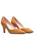 Chaussures à pompe en daim Jazmine safran - Talon : 7 cm