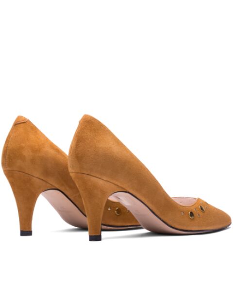 Chaussures à pompe en daim Jazmine safran - Talon : 7 cm