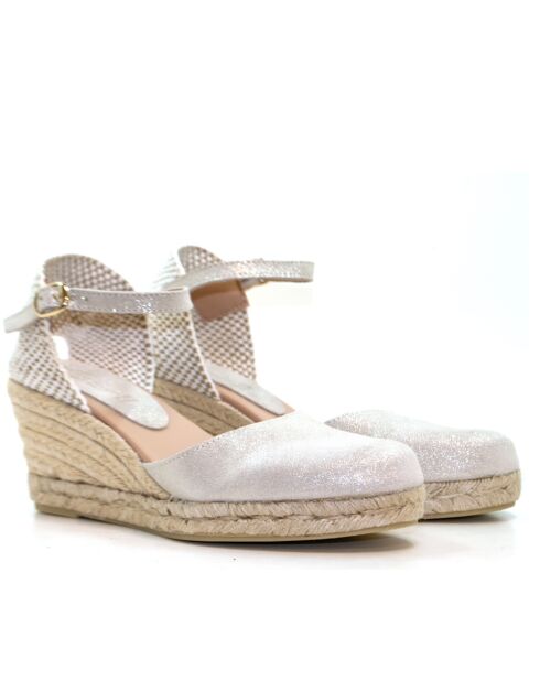 Sandales en cuir daim Nuria platine