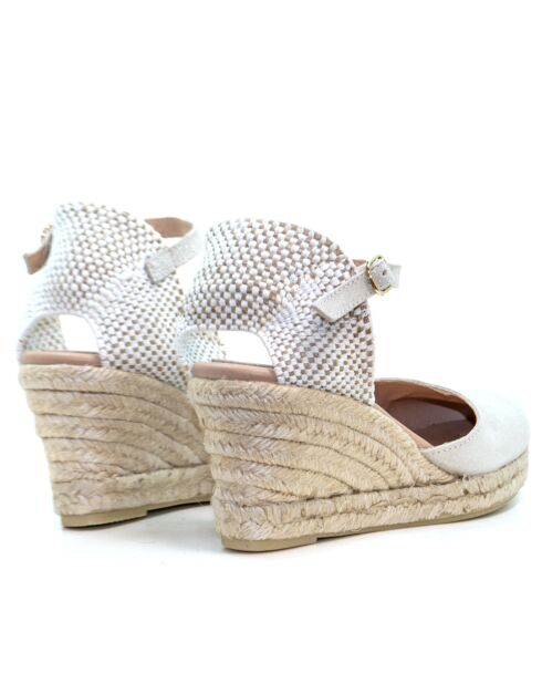 Sandales en cuir daim Nuria platine