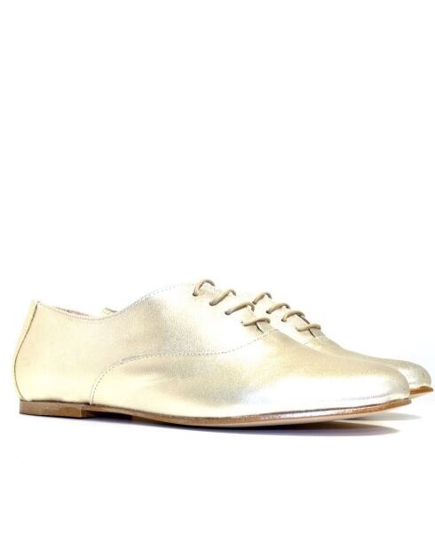 Derbies métalliques en cuir Ricky platine