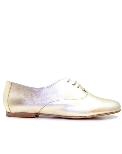 Derbies métalliques en cuir Ricky platine