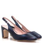 Zwarte leren pumps van Selma - Hak: 7 cm