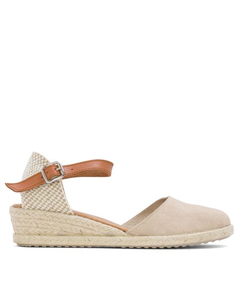 Sandales en daim E01 taupe