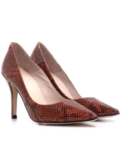 Heidi bronzen leren hakschoenen - Hak: 9,5 cm