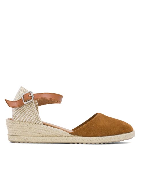 sandalias de gamuza camel E01