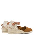 E01 Camel-Sandalen aus Veloursleder