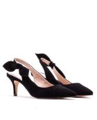 Dumps in pelle scamosciata nere/animalier 157668 - Tacco: 6 cm