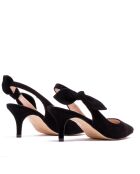 Dumps in pelle scamosciata nere/animalier 157668 - Tacco: 6 cm