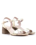 Sandales en cuir métallisé CA-1362 platine