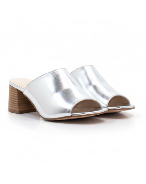 Sandalen aus Metallic-Leder CA-2308 plata
