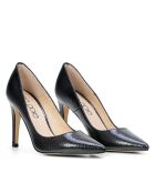 Heidi zwarte leren hakschoenen - Hak: 9,5 cm