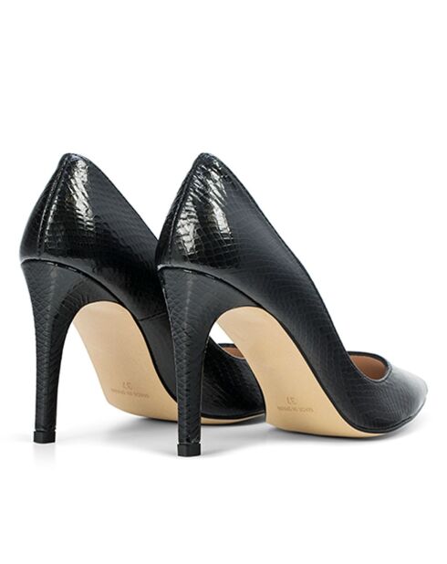 Heidi zwarte leren hakschoenen - Hak: 9,5 cm