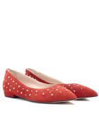 Ballerines en daim CA-106 rouges - Talon : 5 cm