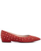 Ballerines en daim CA-106 rouges - Talon : 5 cm