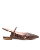Ballerines en cuir BA23 marron - Talon : 5 cm