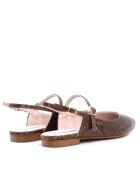 Ballerines en cuir BA23 marron - Talon : 5 cm