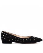 Ballerines en daim CA-106 noires - Talon : 5 cm