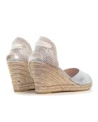 Sandales en cuir daim CA-1389 plata - Talon : 8 cm