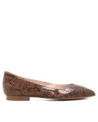 CA-106H camelkleurige leren ballerina's