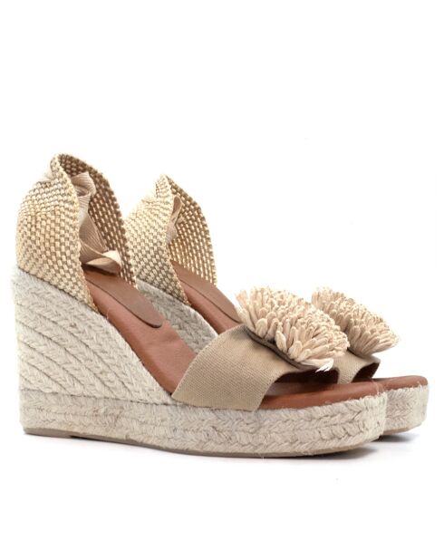 Sandales en cuir 0001 taupe - Talon : 7,3 cm