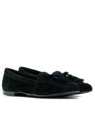 mocassini neri 1989 in pelle scamosciata con nappine