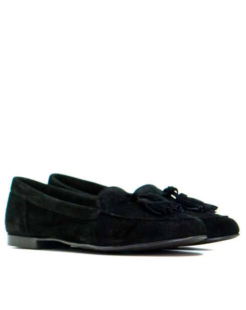 1989 Mokassins aus Veloursleder mit schwarzen Quasten
