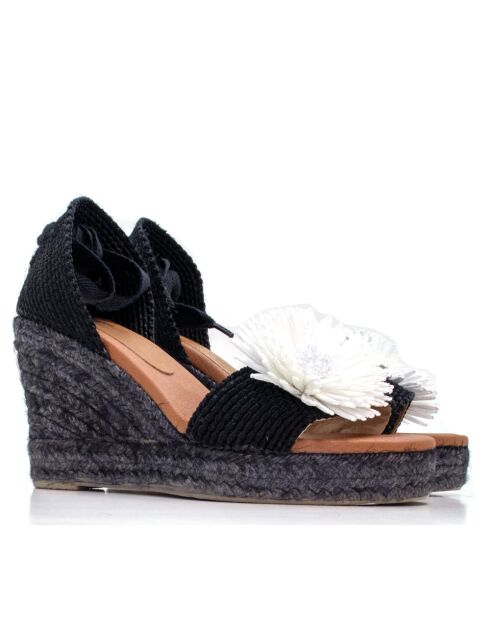 Sandales en cuir 0007 noires - Talon : 7,3 cm