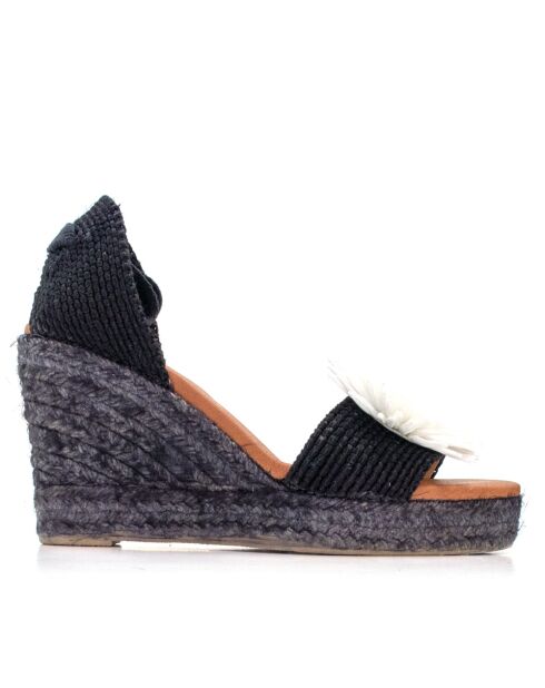 Sandales en cuir 0007 noires - Talon : 7,3 cm