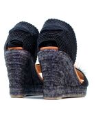 Sandales en cuir 0007 noires - Talon : 7,3 cm