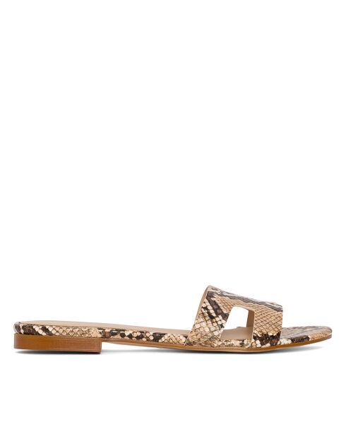 CA-380 leren sandalen met pythoneffect