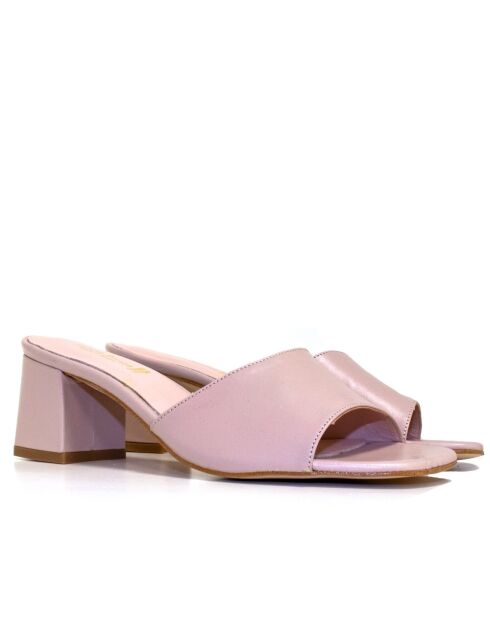 Sandales à talon en cuir Rumba désert