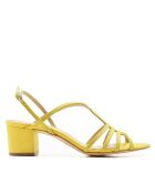 Gelbe CA-1076 Ledersandale mit Absatz - Absatz: 5,5 cm