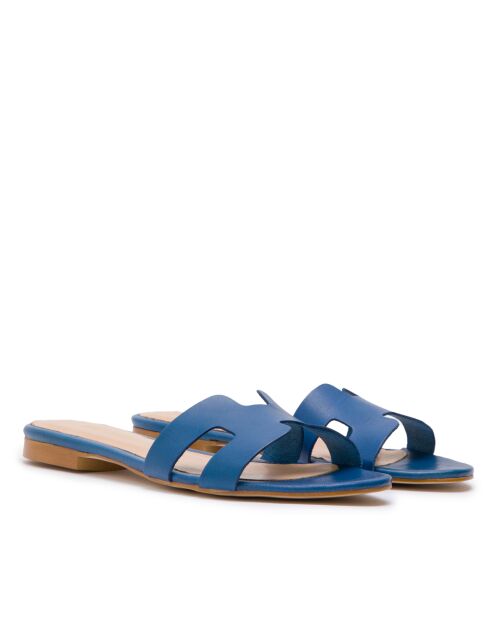 CA-380 elektrische blauwe leren sandalen