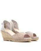 Sandales en daim CA-1389 beige - Talon : 6,5 cm