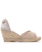 Sandales en daim CA-1389 beige - Talon : 6,5 cm