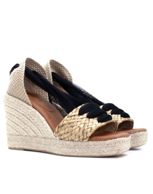 Sandales en cuir Vega Tull noires - Talon : 7,3 cm