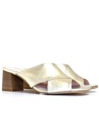 Sandales à talon en cuir Métalliques Zoe platine - Talon : 6,5 cm