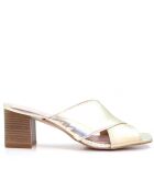 Sandales à talon en cuir Métalliques Zoe platine - Talon : 6,5 cm