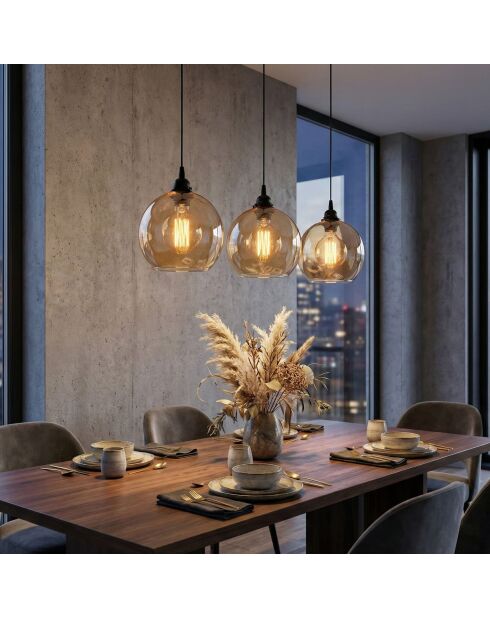 Lampada a sospensione Pudy oro/nero - 70x20x116 cm