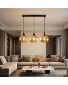 Lampada a sospensione Pudy oro/nero - 70x20x116 cm