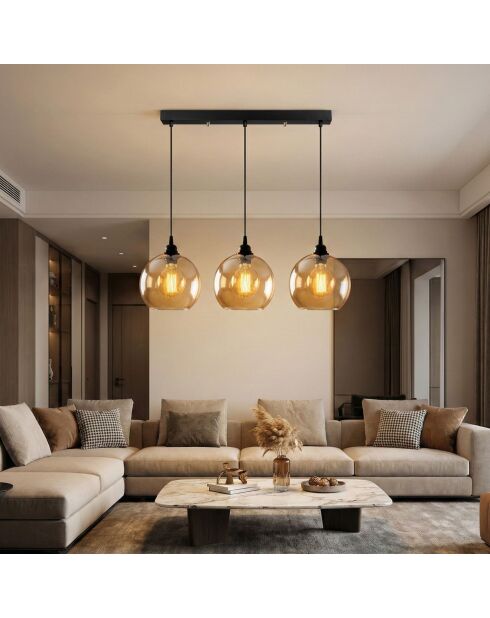 Lampada a sospensione Pudy oro/nero - 70x20x116 cm