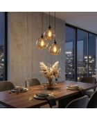 Hängeleuchte aus Goldgold/Schwarz - 44x44x116 cm