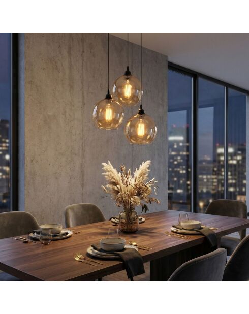 Hängeleuchte aus Goldgold/Schwarz - 44x44x116 cm