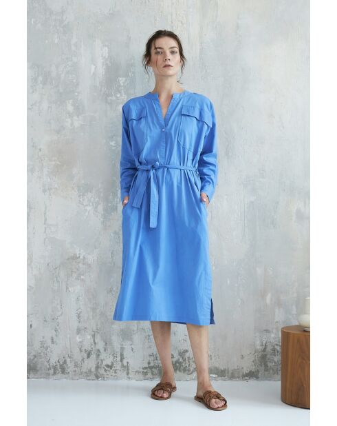 Bambou-1 blauwe katoenen jurk